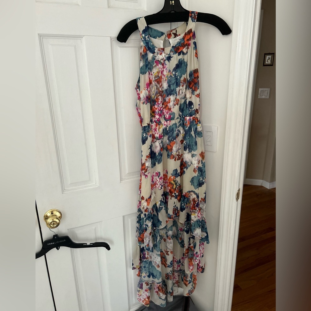Floral Sleeveless High Low Dress